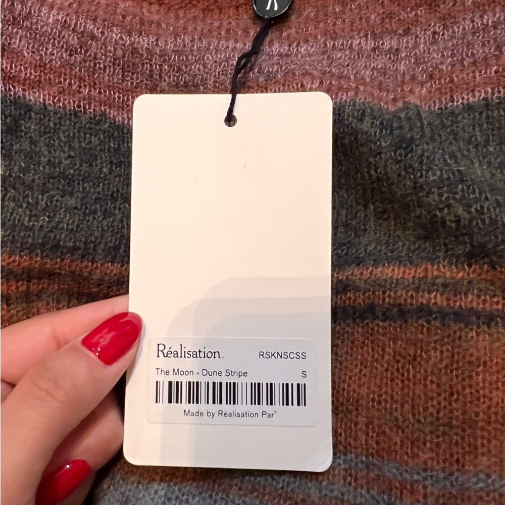 Reiss Striped Crewneck Sweater in Rust, Olive, Gray and Brown - Picture 5 of 7